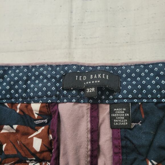 Ted Baker Size 32R Violet Slim Fit Stretch Chinos Men’s Pants - Picture 6 of 8